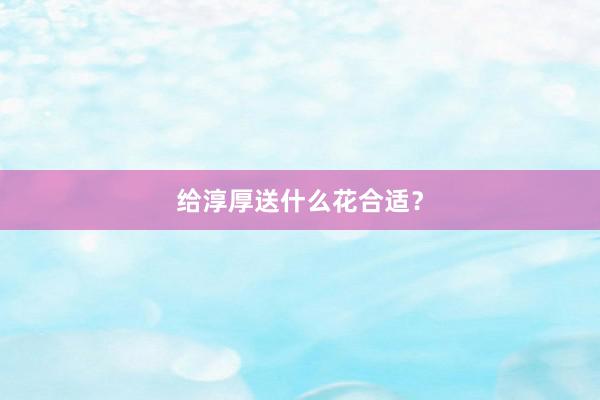 给淳厚送什么花合适？